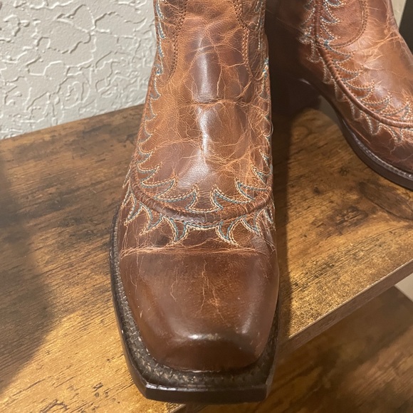 NWT Nocona Rich Brown Leather Boots w/ Stitching Sz. 10 - Picture 5 of 16